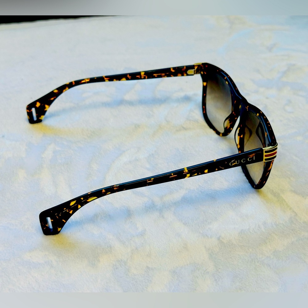 Gucci Rectangular Squared Havana Dark 54 mm Men’s Eyeglasses - Picture 2 of 13